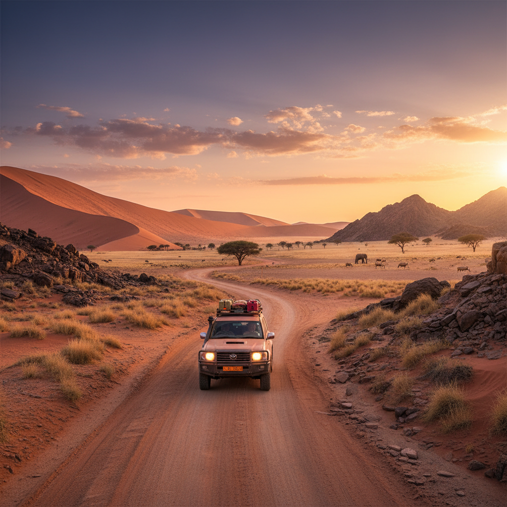 Les Couleurs Éblouissantes de la Namibie : Un Carnet de Voyage Créatif Image pour voyage autotour namibie